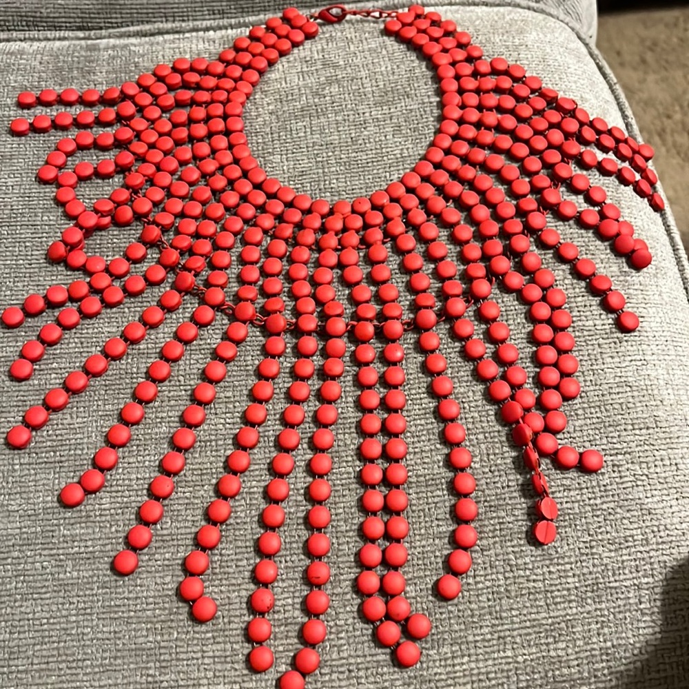 Bohemian Beaded Red Necklace